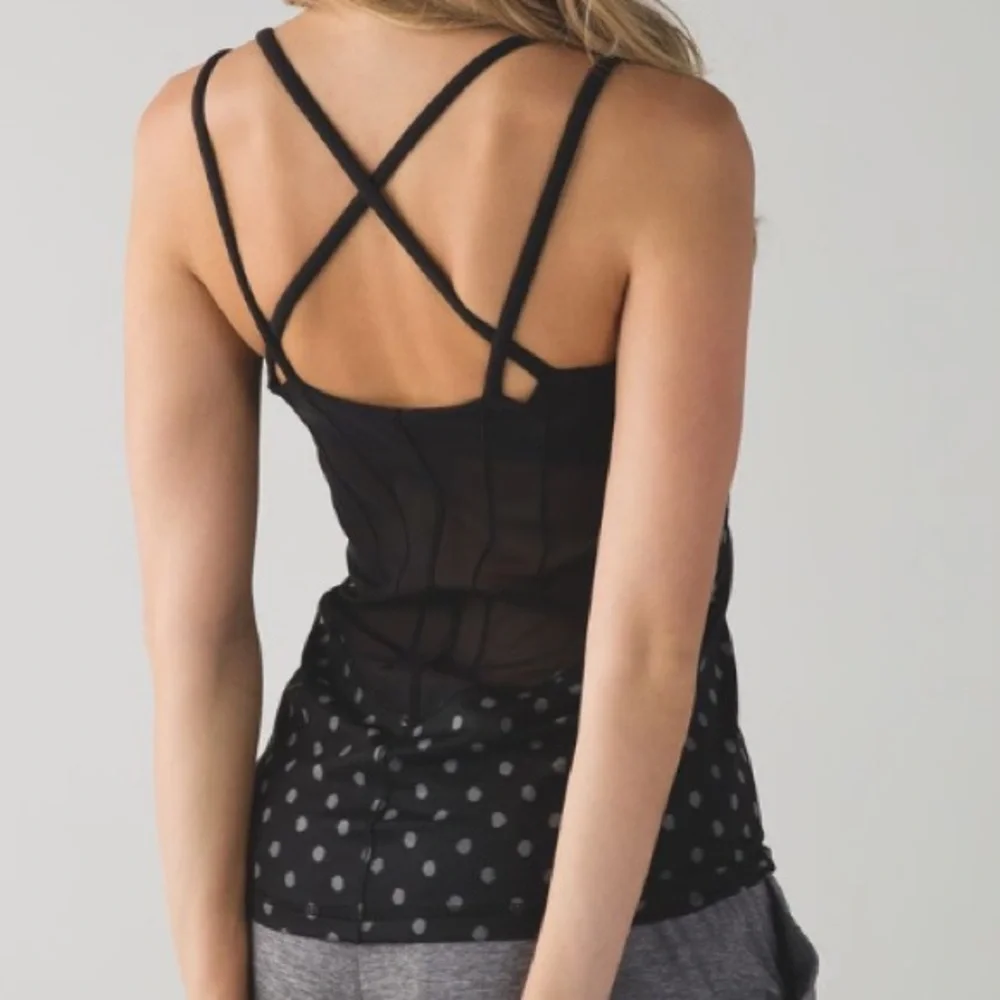 Lululemon Exquisite Tank In Ghost Dot Black Slate‎ Size 4